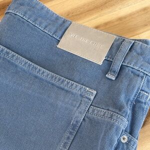 Free People We The Free Sky Blue Denim Barrel Pants